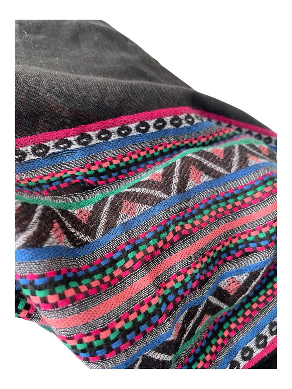 Multicolor Infinity Scarf Embroidered Geometric Design One Size - Picture 2 of 2